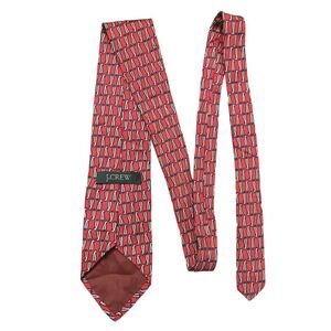 J.Crew Silk Necktie Red Paisley Pattern Business Career Classic Style‎